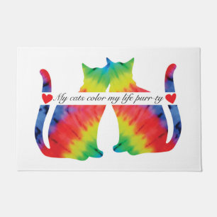 Colorful cats doormat