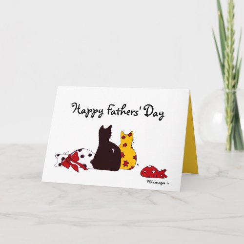 Colorful Cats Family Fathers Day Card