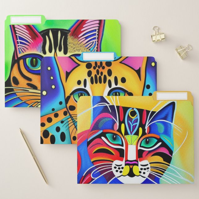 Colorful cats file folder (Set)