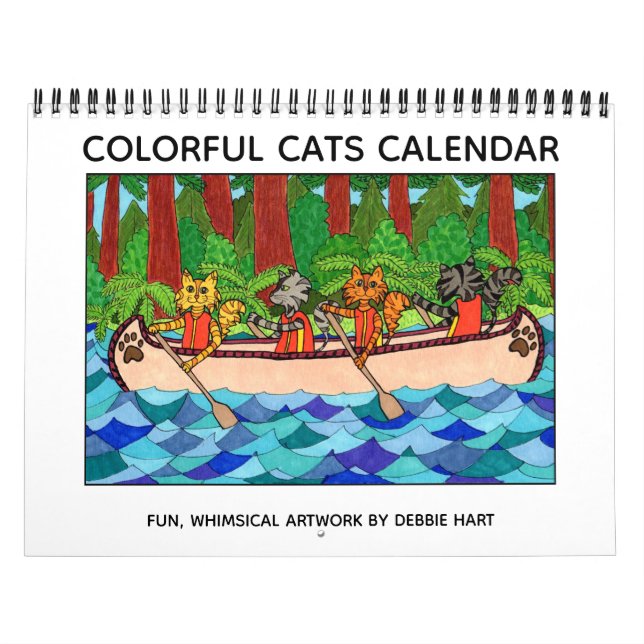 Colorful Cats Fun Cute Whimsical 2022 Kitty Art Calendar (Cover)
