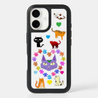Colorful Cats & Hearts OtterBox Phone Case