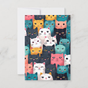 Colorful cats invitation