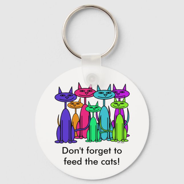 Colorful Cats Keychain (Front)