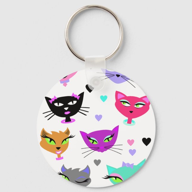 Colorful Cats Keychain (Front)