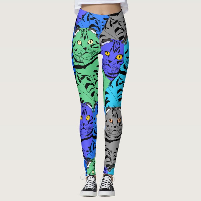 Colorful Cats Leggings (Front)