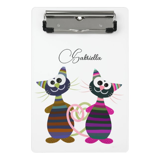 Colorful cats mini clipboard (Front)