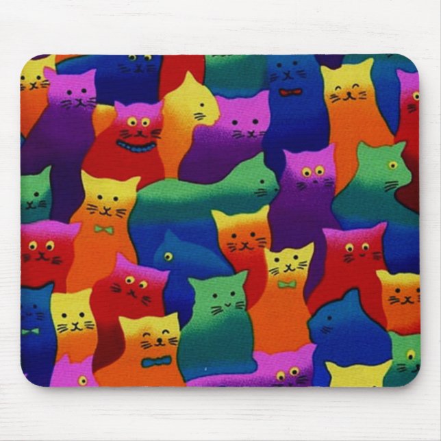Colorful Cats Mouse Pad (Front)
