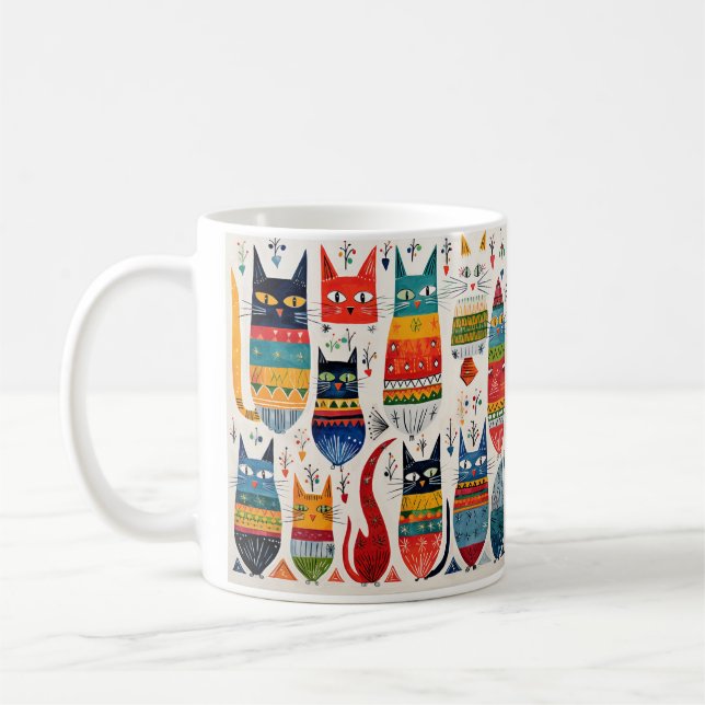 Colorful Cats Mug (Left)