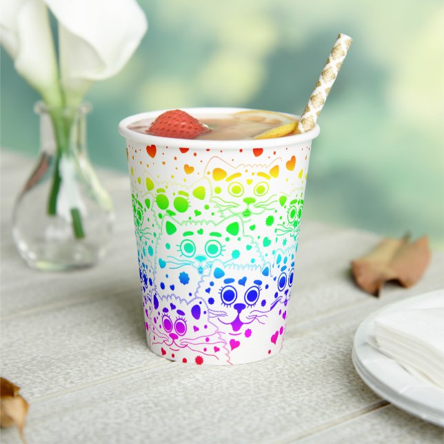 Colorful cats paper cups (Insitu)