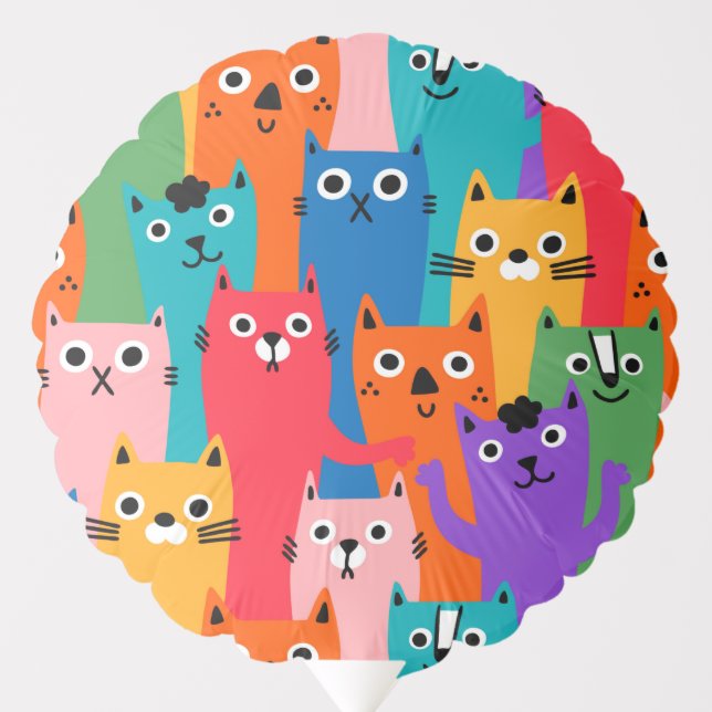 Colorful cats pattern balloon (Front)
