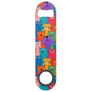 Colorful cats pattern bar key