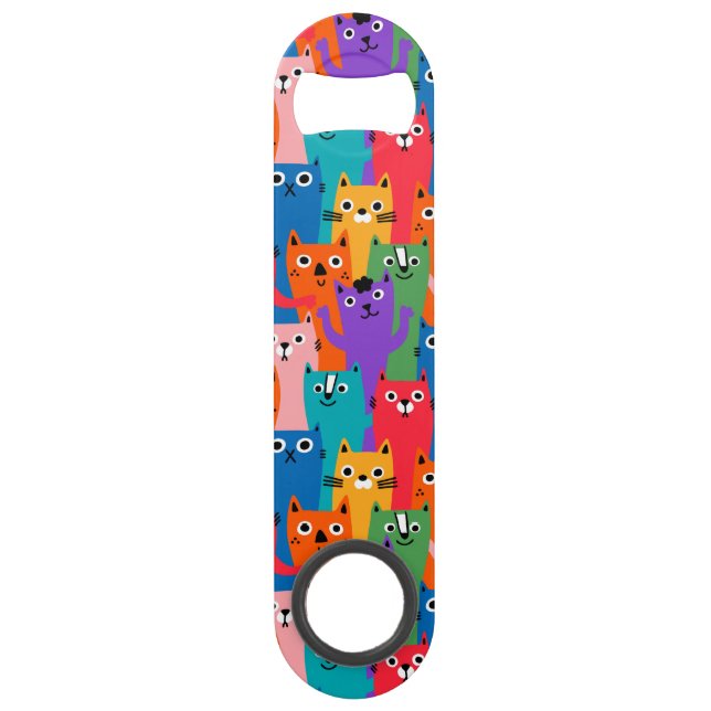 Colorful cats pattern bar key (Front)