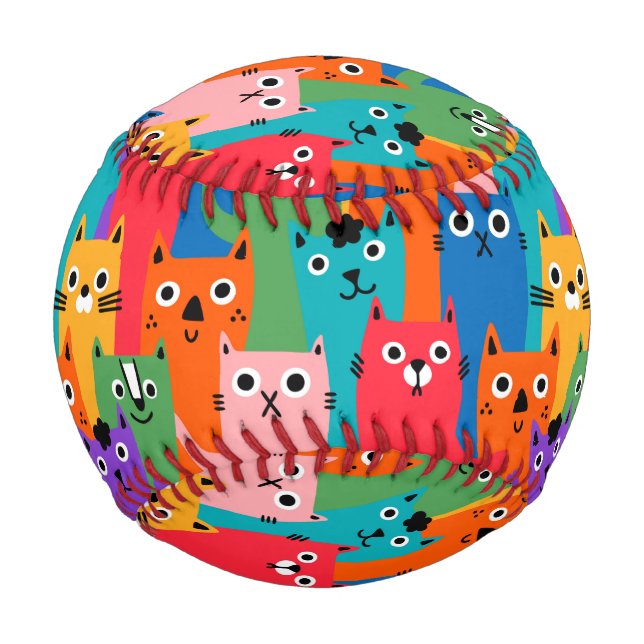 Colorful cats pattern baseball (Front)