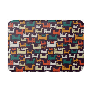 Colorful Cats Pattern bath mats