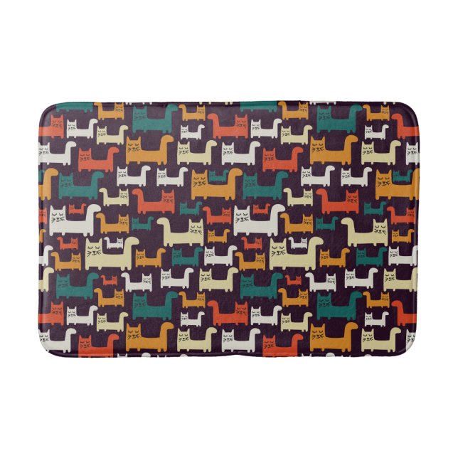 Colorful Cats Pattern bath mats (Front)