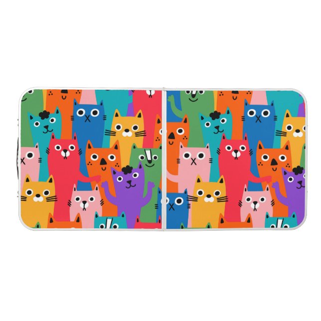 Colorful cats pattern beer pong table (Top)