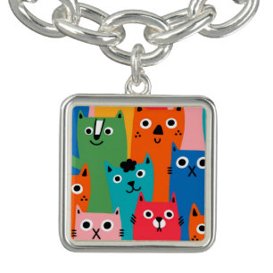 Colorful cats pattern bracelet