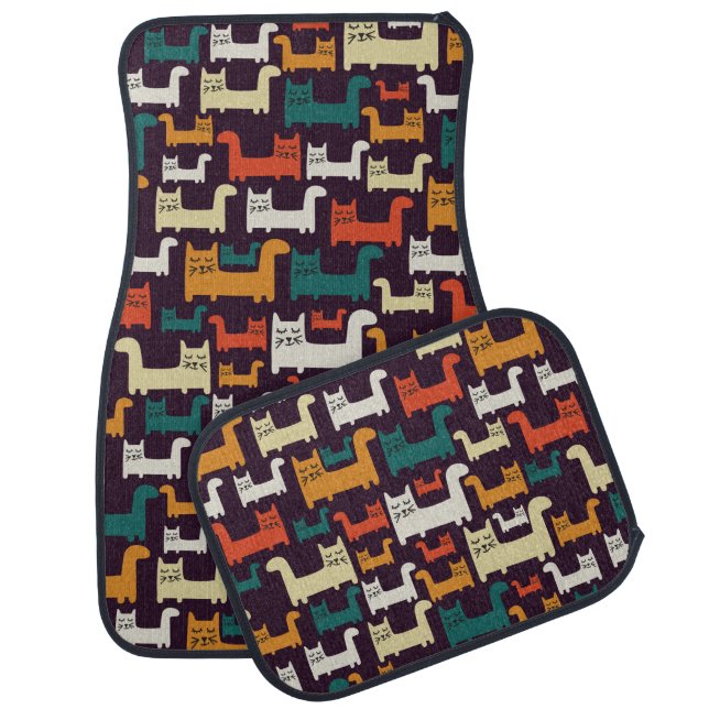 Colorful Cats pattern car floor mats (Set)