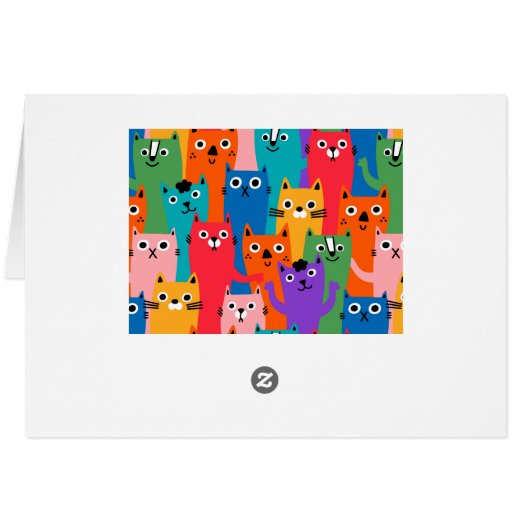 Colorful cats pattern cards (Back Horizontal)