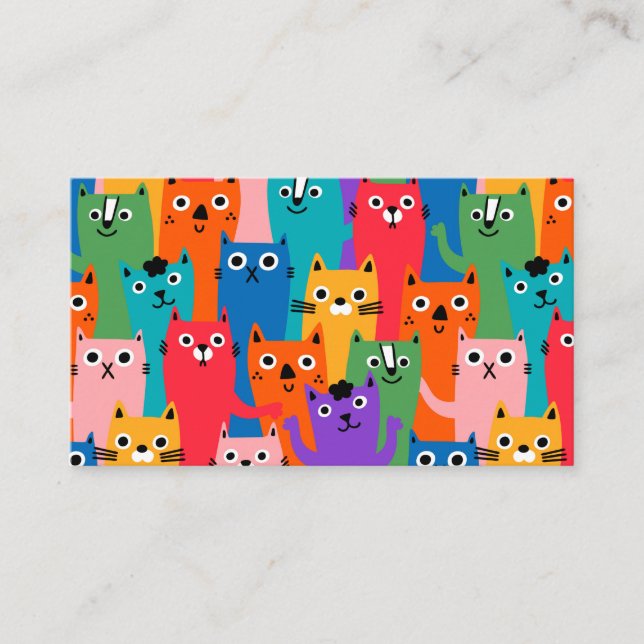Colorful cats pattern enclosure card (Front)