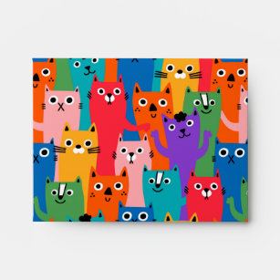 Colorful cats pattern envelope