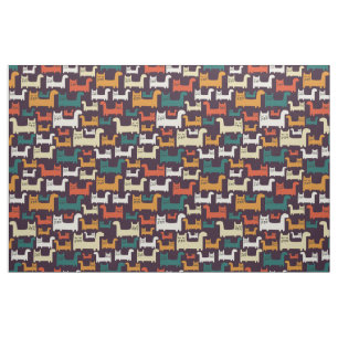 Colorful Cats Pattern fabric