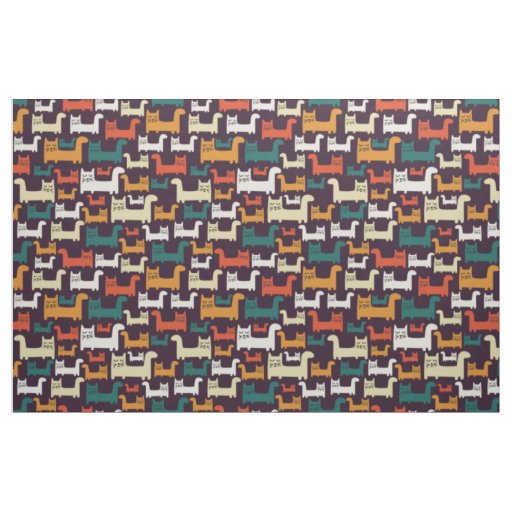 Colorful Cats Pattern fabric