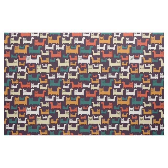 Colorful Cats Pattern fabric (Fat Quarter)