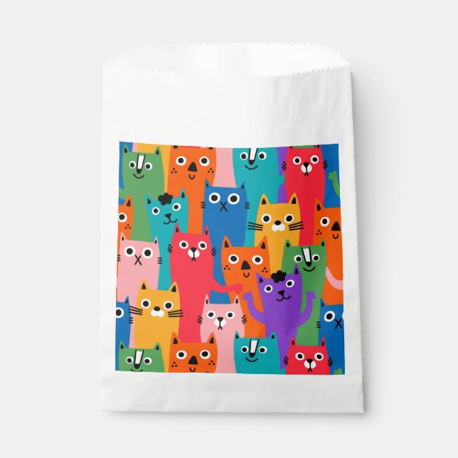 Colorful cats pattern favor bag (Front)