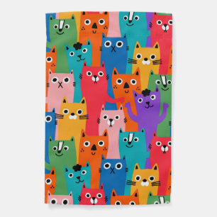 Colorful cats pattern garden flag