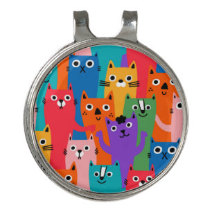 Colorful cats pattern golf hat clip