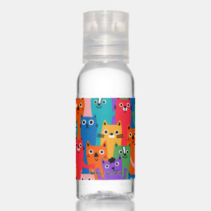 Colorful cats pattern hand sanitizer