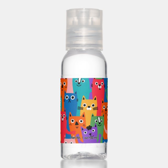 Colorful cats pattern hand sanitizer (Front)