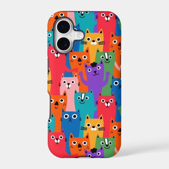 Colorful cats pattern iphone case (Back)
