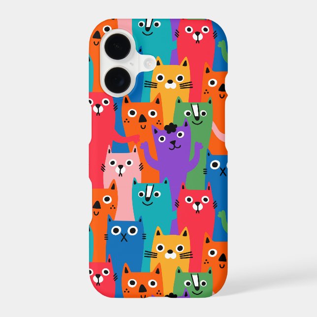 Colorful cats pattern iphone case (Back)