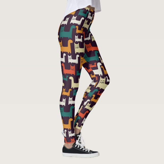 Colorful Cats Pattern leggings (Right)