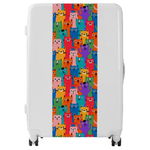 Colorful cats pattern luggage