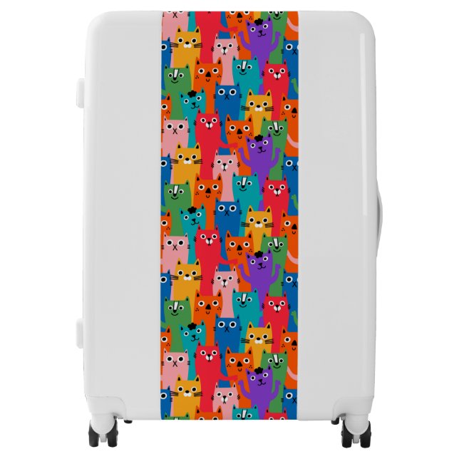Colorful cats pattern luggage (Front)