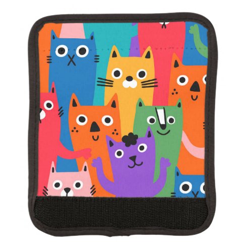 Colorful cats pattern luggage handle wrap