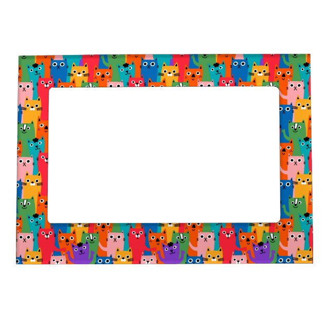 Colorful cats pattern magnetic frame (Front)