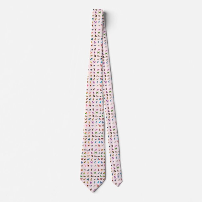Colorful Cats Pattern Neck Tie (Front)