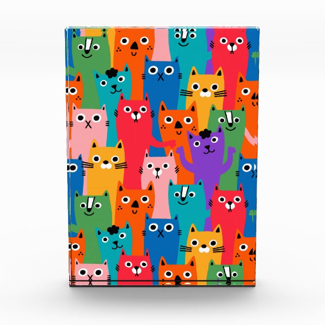 Colorful cats pattern photo block (Front)