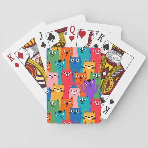 Colorful cats pattern poker cards