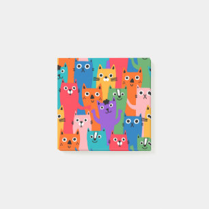 Colorful cats pattern post-it notes