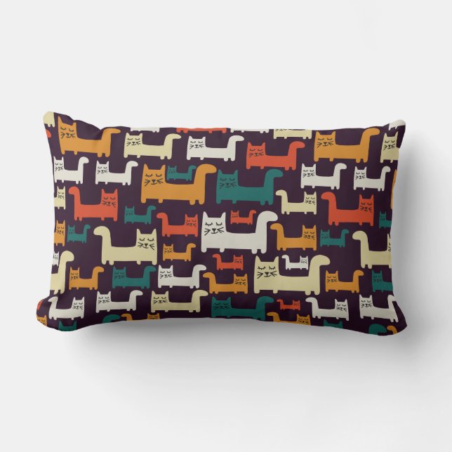 Colorful Cats Pattern throw pillows (Front)
