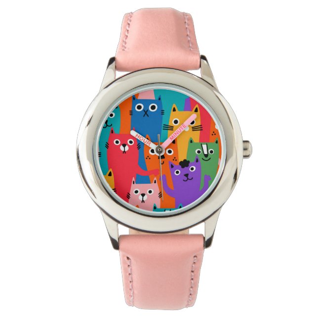 Colorful cats pattern watch (Front)