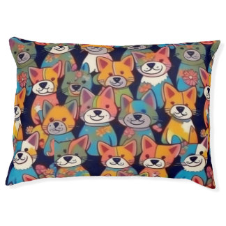 Colorful cats pet bed