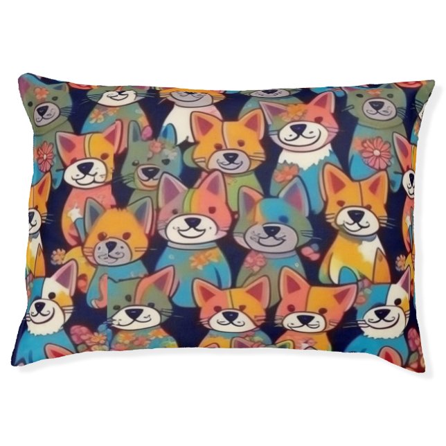 Colorful cats pet bed (Front)