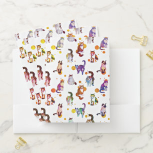 Colorful cats pocket folder
