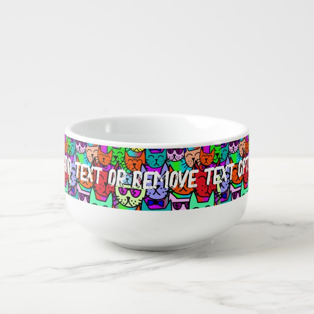 Colorful Cats Soup Mug (Front)